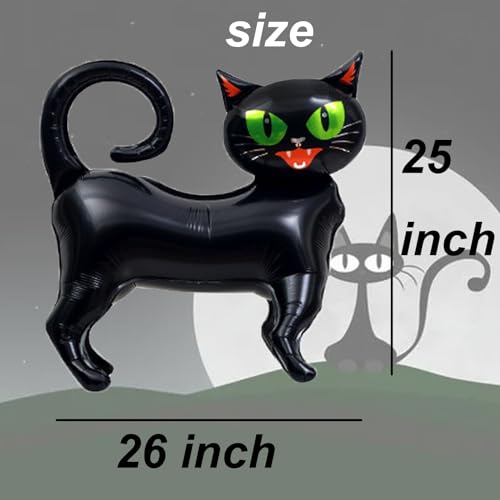 Black Cat Balloon Set - 3D Standing Party Decorations for Halloween & Retro Themes