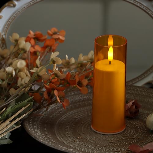 6 Pack Flameless Candles with Remote & Timer - Gold Yellow 2x6 Inches