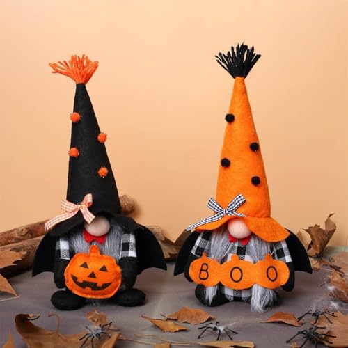 Halloween Plush Gnomes Decorations Set of 2 - Bat Boo Variation