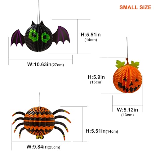 Halloween Paper Lanterns 6-Pack Pumpkin Spider Ghost Bat Decorations