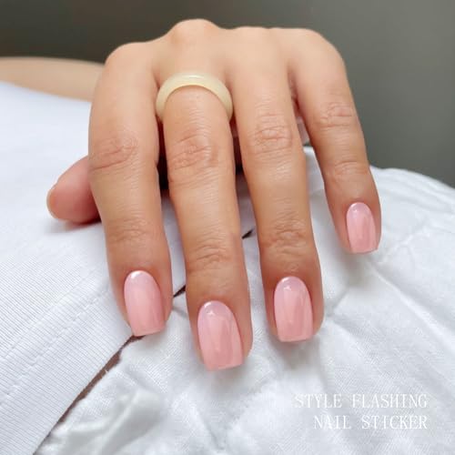 Pink Semi Cured Gel Nail Sticker Wraps - Cream Pink Variation