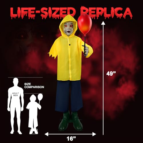 4 Ft Life Size Halloween Animatronics Prop with Sound & Touch - Yellow Variation
