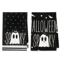 Halloween Kitchen Towels Black Ghost Set - Spooky Home Decor, 18x26 Inches