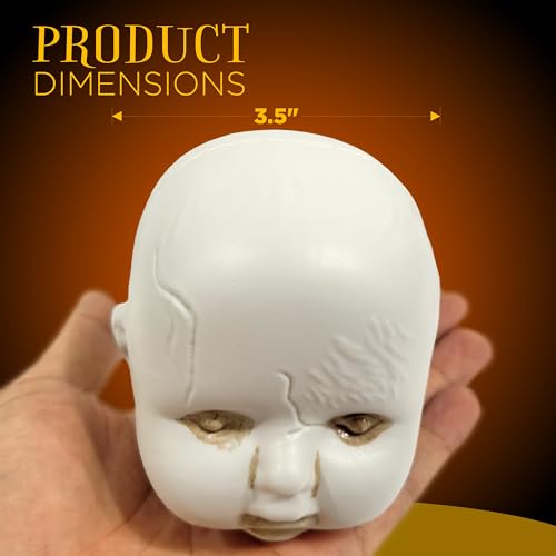 Halloween Creepy Doll Head Decorations - 12 Pcs Hanging Plastic Skulls for Haunted House & Spooky Decor