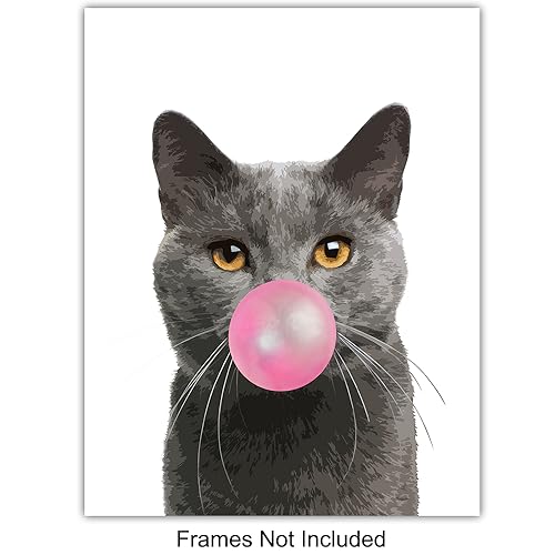Cat Lover Wall Art 11x14 Unframed Prints - Cute Cat Gifts for Women