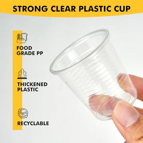 3 oz Plastic Cups Bulk 100 Pack Clear Disposable Party Cups for Wedding and Events