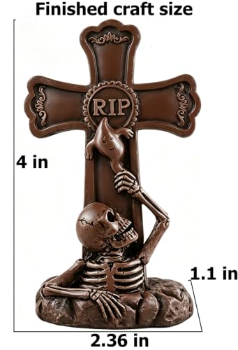 Halloween Skeleton Tombstone Silicone Mold for Cakes Candles and Crafts