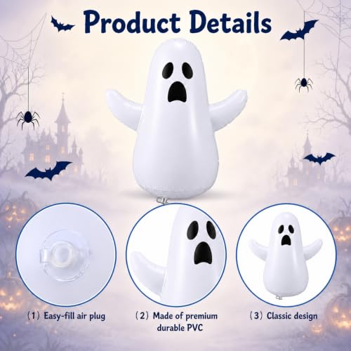 16 Pack Inflatable Ghost Tumblers for Halloween Yard & Party Decor