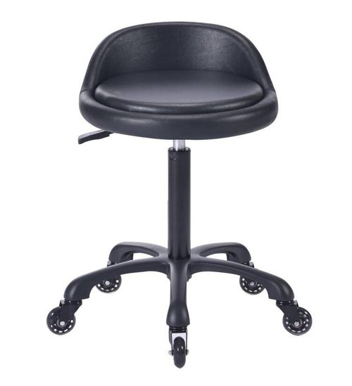 Rolling Salon Stool Chair with Back Support Hydaulic Height Adjustable on Swivel Wheels Heavy Duty for Hair Cutting Esthetician Tatto Beauty Spa Bar Lab Clinic Kitchen Office Home (Black)