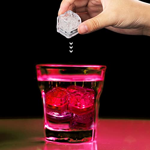 Red LED Ice Cubes 96PCS Liquid Activated Waterproof Party Drink Decor