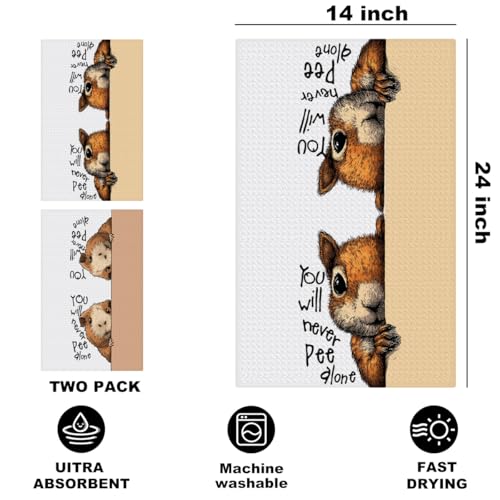 Funny Squirrel Guinea Pig Hand Towels - Multi 1502 - Cute Kitchen & Bathroom Decor