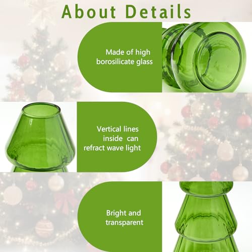 3 Pack Tree-Shaped Glass Planter Vase for Propagation and Decor - Green Variation