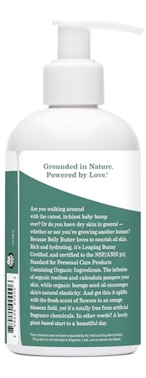 Earth Mama Belly Butter, Maternity Moisturizer for Dry Skin | Lotion for Pregnancy and Postpartum Recovery Self Care, Body Cream with Aloe, Fragrance Free, 8-Fluid Ounce