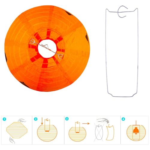 12-Pack Halloween Pumpkin Paper Lanterns - 8 Inch Orange & Black Decorations