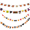 Halloween Banner Decorations Set - 4 Paper Banners for Indoor Outdoor Parties & Photo Backdrops