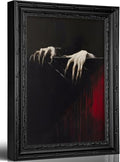 Vampire Claw Hands Wall Art - Framed Gothic Dark Academia Horror Canvas - 16x12 Inches