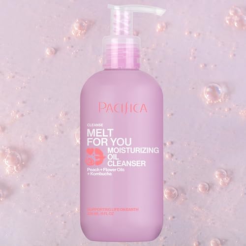 Pacifica Melt For You Facial Cleansing Oil – Hydrating Daily Face Wash & Makeup Remover Oil Cleanser for All Skin Types, Gentle Non-Comedogenic, Vegan, Clean Beauty, Dermatologist Tested 8 fl oz