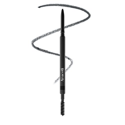 Araceli Beauty Eyebrow Pencil - Ultra-Slim Precision Tip & Spoolie | Long-Lasting, Water-Resistant Soft Black Brow Definer