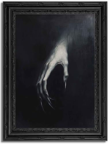Clawed Hand Gothic Wall Art - Framed Vampire Poster 11x9in Dark Decor