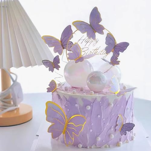 Butterfly Cupcake Toppers 3D Multicolor Cake Decorations Party Supplies