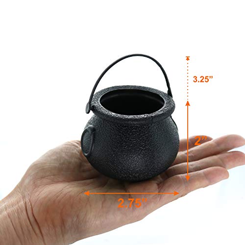 Mini Cauldron Candy Holders Set of 12 for Halloween and St Patrick Decorations