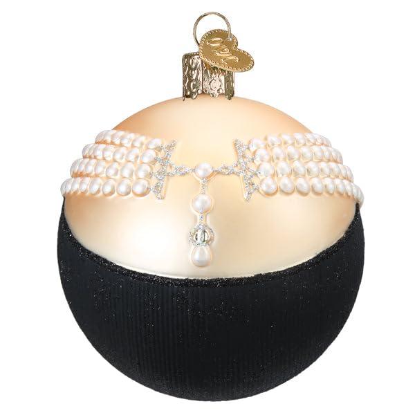 Vintage Hollywood Glam Glass Christmas Ornament - Hand-Painted Holiday Keepsake