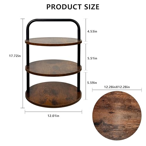 Wooden 3-Tier Cupcake Stand for 50 Desserts Rustic Display & Serving Tray