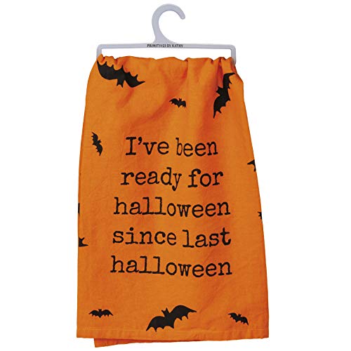 Halloween Bat Kitchen Towel - 100% Cotton Rustic Decor, 28x28 Inches