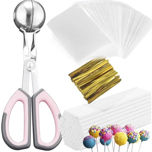 Cake Pop Kit with 100 Sticks, Bags, Ties & Mold Roller – Perfect for Candy, Chocolates & Cookies