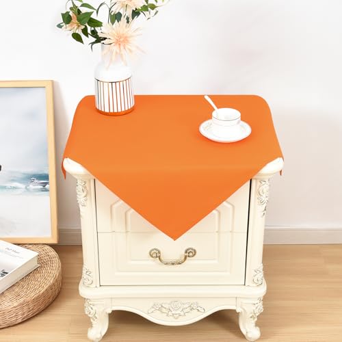 Wolkemer 2 Pack 24x24 Inch Square Washable Tablecloth - Orange