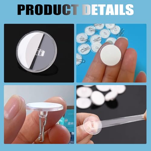30 Pack Self-Adhesive Ceiling Hooks for Hanging Decorations - Clear Discs & Metal Hooks