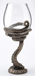 Steampunk Octopus Tentacle Wine Glass - Antique Bronze Finish 9.75 Inch