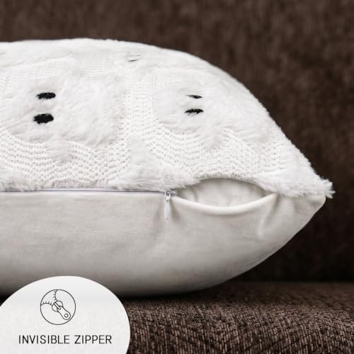 Set of 4 Halloween Ghost Pillow Covers 18x18 Plush Cushion Decor