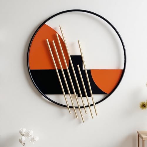 Large 3D Metal Wall Decor - Geometric Circular Wall Sculpture for Bedroom Living Room - 22.4"H x 19.7"W - Modern Luxury Wall Art - Variation of THIS listing