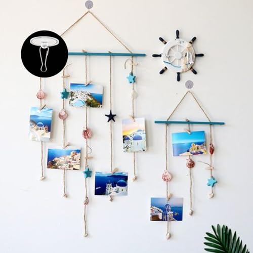 30 Pack Self-Adhesive Ceiling Hooks for Hanging Decorations - Clear Discs & Metal Hooks