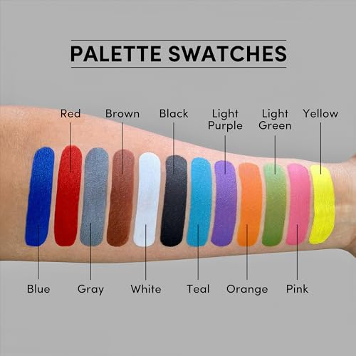 Vibrant Water-Activated Face & Body Makeup Palette - 12 Bold Colors Refillable