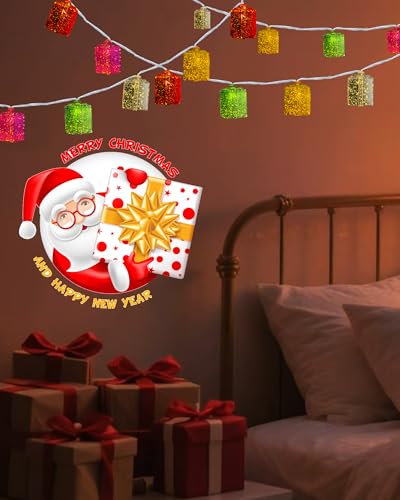Battery Powered Christmas String Lights with Gift Box Design - 6.8 Feet, 10 LEDs, 8 Modes
