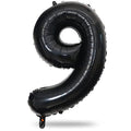 Black Number 9 Foil Balloon - Giant 40 Inch Self-Inflating Party Decor