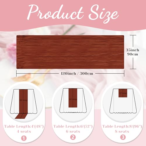 Terracotta Cheesecloth Table Runner - 10 Ft Fall Boho Gauze Table Decor