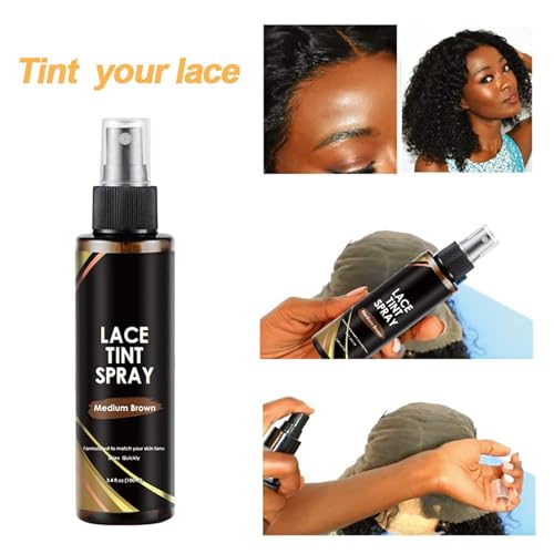 Lace Tint Spray for Wigs - Medium Brown Shade for Closures & Frontal Lace Wigs - 100ml