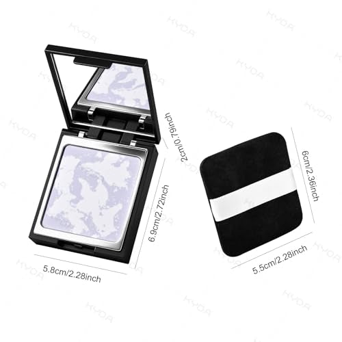 KYDA Soft Focus Purple Setting Powder - Waterproof Translucent Face Powder for Dull Skin Tone-Up, Oil Control, Lightweight 0.35oz