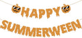 Summer Halloween Banner with Glitter Pumpkin Decorations for Summerween Party