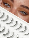 Natural Look False Eyelashes 10mm Short Wispy Lashes for Daily Wear