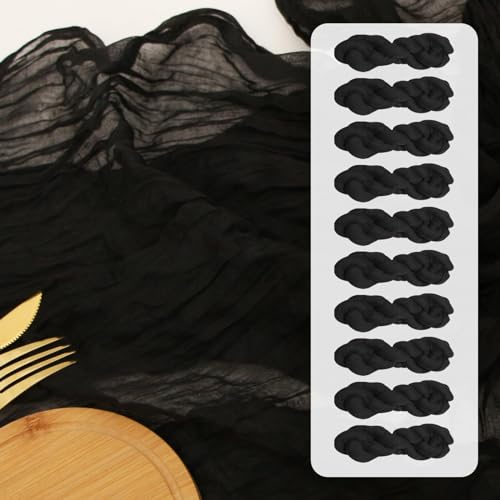 Black Cheesecloth Table Runner 10 Pack - 10ft Rustic Boho Fall Party Decor