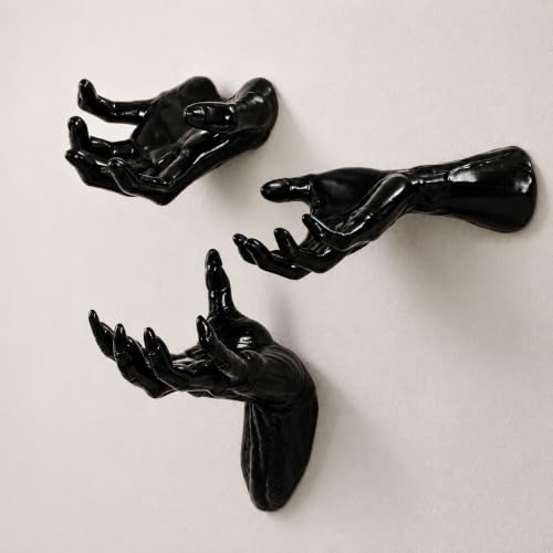 Gothic Reaching Horror Hands Wall Decor Set - Creepy Halloween Home Accent