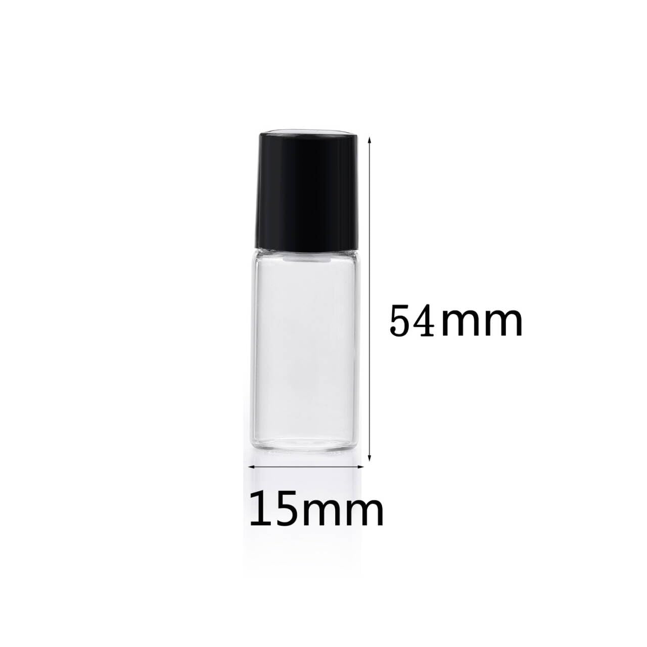 Wresty 25 Pcs Clear Glass Mini Roll On Bottles Empty Essential Oil Roller Ball Bottles Perfume Lip Blam Cosmetic Sample Vials Roller Glass Bottle Container With Black Cap (5ml)