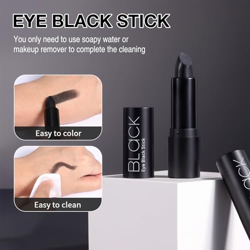 Black Face & Body Paint Sticks Set Waterproof Makeup for Halloween & Cosplay - 10 Pieces