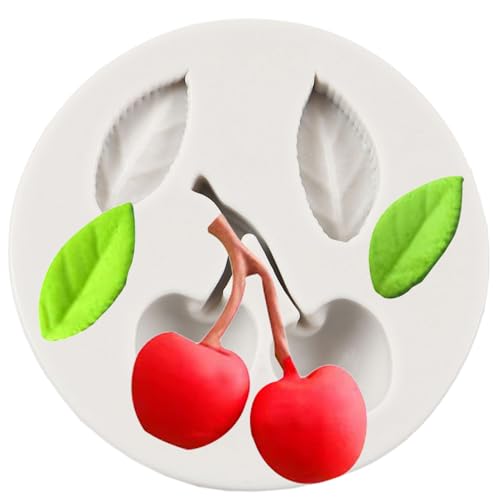 Cherry Silicone Mold with Cherry Leaves for Cake Decorating - Style K