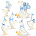 Blue Silly Goose Birthday Party Decorations - 6 Wooden Table Centerpieces for 1st Birthday