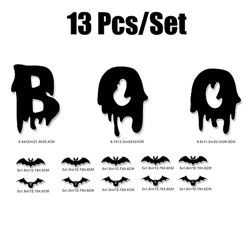 Halloween Wall Decor Ghost & Bat Stickers 3D Window Decals - Halloween1